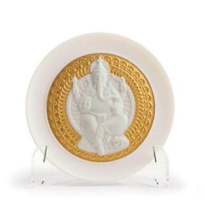 Gifts Lladró  | Lord Ganesha Decorative Plate. Golden Lustre