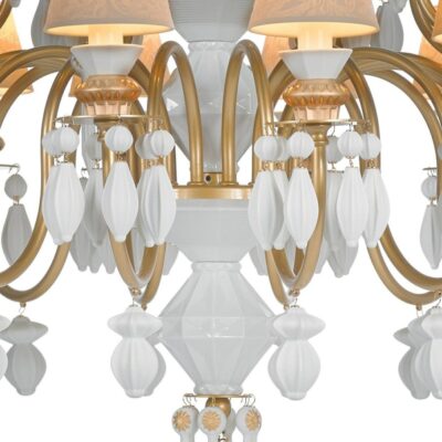 Lighting Lladró  | Belle De Nuit 24 Lights Chandelier. Golden Luster (Us)