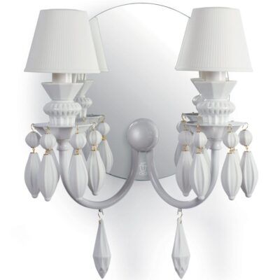 Lighting Lladró  | Belle De Nuit 2 Lights Wall Sconce. White (Us)