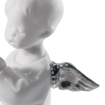 Gifts Lladró  | Angel Praying Angel Figurine. Silver Lustre