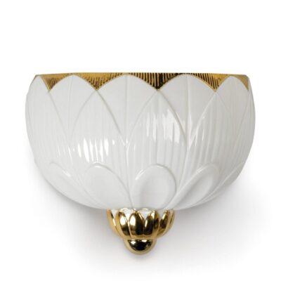 Lighting Lladró  | Ivy & Seed Wall Sconce. White And Gold. (Us)