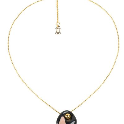 Gifts Lladró  | Golden Pebbles Necklace. Black, Beige And Golden Luster