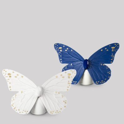 Gifts Lladró  | Butterfly Figurine. Golden Luster & Blue