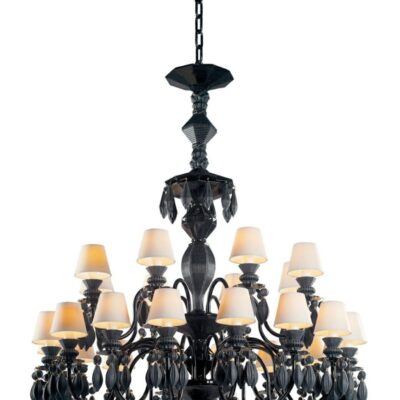 Lighting Lladró  | Belle De Nuit 24 Lights Chandelier. Absolute Black (Us)