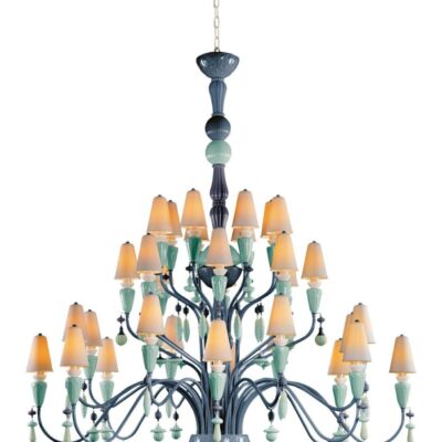 Lighting Lladró  | Ivy And Seed 32 Lights Chandelier. Large Model. Ocean (Us)