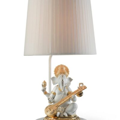 Lighting Lladró  | Veena Ganesha Table Lamp. Golden Luster (Us)