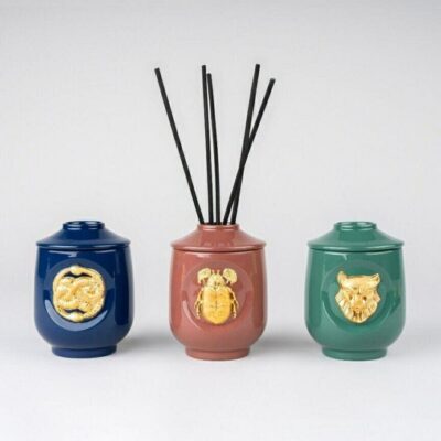 Light & Scent Lladró  | Lynx Perfume Diffuser Luxurious Animals. Redwood Fire Scent