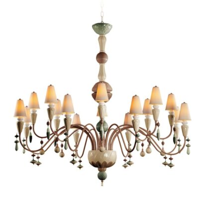 Lighting Lladró  | Ivy And Seed 16 Lights Chandelier. Large Flat Model. Spices (Us)