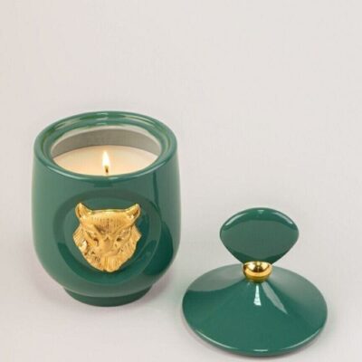 Light & Scent Lladró  | Lynx Candle Luxurious Animals. Redwood Fire Scent