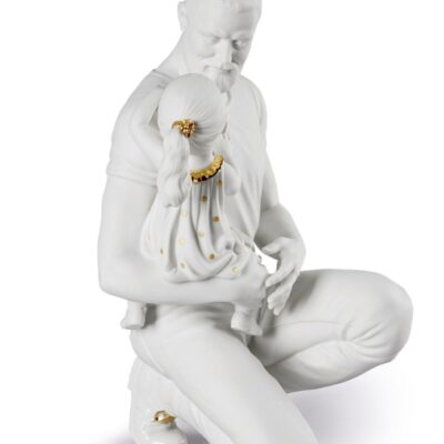 Gifts Lladró  | In Daddy’S Arms Figurine. Golden & White Luster