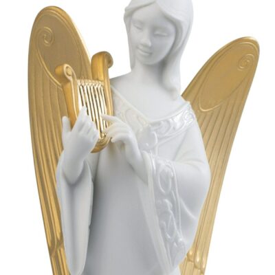 Gifts Lladró  | Celestial Melody Angel Christmas Ornament. Golden Lustre