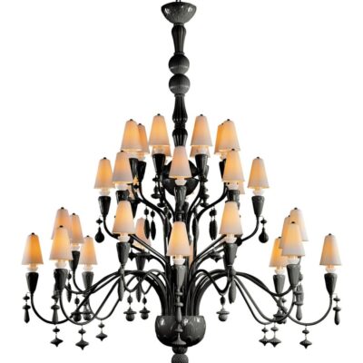 Lighting Lladró  | Ivy And Seed 32 Lights Chandelier. Large Model. Absolute Black (Us)