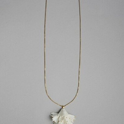 Jewelry Lladró  | Actinia Long Pendant . White And Golden Luster