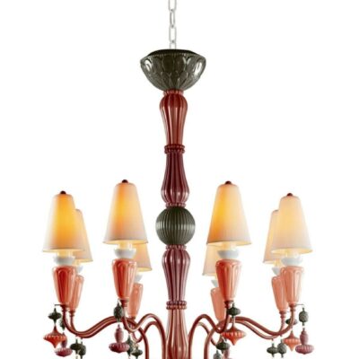 Lighting Lladró  | Ivy And Seed 8 Lights Chandelier. Red Coral (Us)