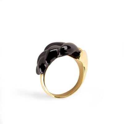 Jewelry Lladró  | Heliconia Metal Ring. Black