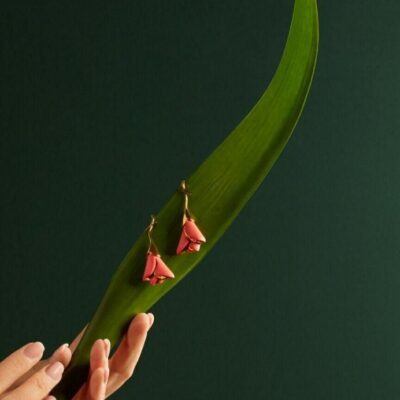 Jewelry Lladró  | Heliconia Short Earrings. Coral