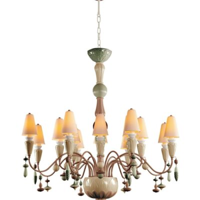 Lighting Lladró  | Ivy And Seed 16 Lights Chandelier. Medium Flat Model. Spices (Us)