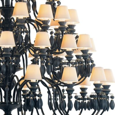 Lighting Lladró  | Belle De Nuit 56 Lights Chandelier. Absolute Black (Us)