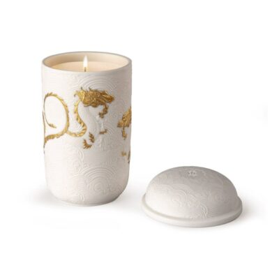 Light & Scent Lladró  | Golden Dragons Candle. Gardens Of Valencia Scent