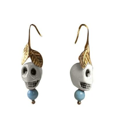 Jewelry Lladró  | Frida Kahlo Skull Earrings. White