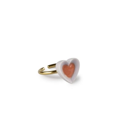 Jewelry Lladró  | Hearts Metal Ring. Violet & Red